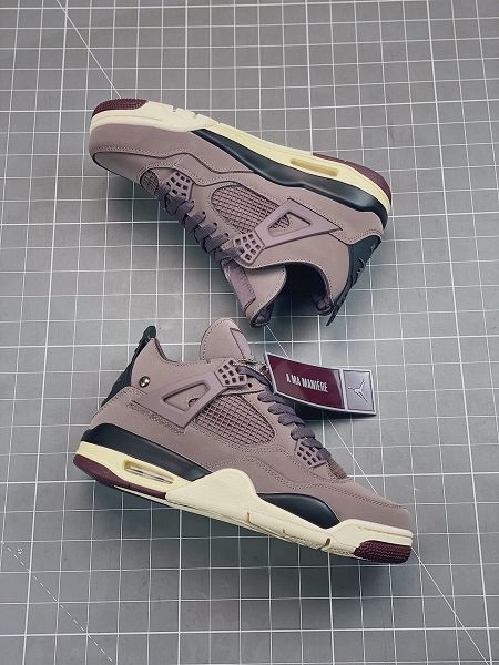 A Ma Maniere x Air Jordan 4 Retro VioletOre 2023新款 喬丹4代男女款酒紅色籃球鞋