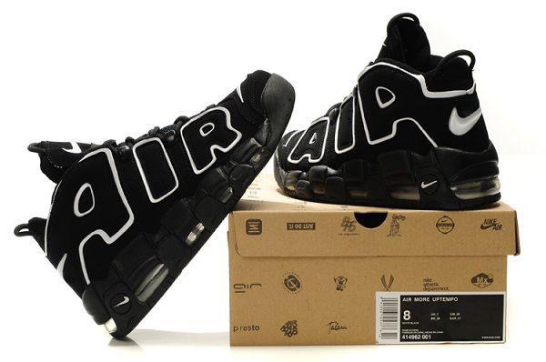 nike air more uptempo pippen 皮蓬大AIR系列 全氣墊鞋情侶款運動鞋 黑白色