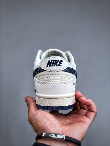 LV x Nike Dunk Low 2024最新情侶款深藍牛仔板鞋