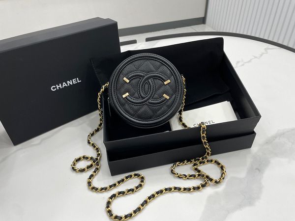 chanel包包 香奈兒2022新款 DS81599圓餅零錢包單肩斜挎包