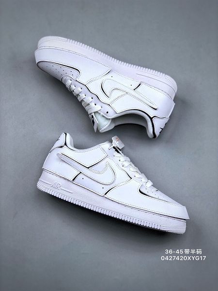 Nike Air Force 1 Low 2021新款 DIY拆卸拼接魔術貼男女款板鞋 帶半碼