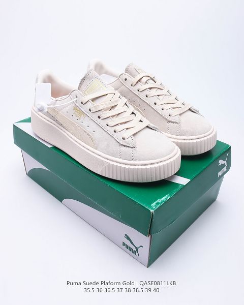 Puma Suede Platform Gold 2022新款 蕾哈娜厚底松糕女款休閒板鞋