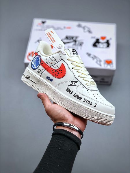 NIke Air Force 1 2023新款 空軍一號塗鴉百搭款男女生運動板鞋