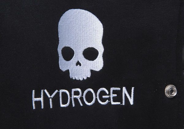 hydrogen品牌 692款骷髅头盾牌印花标条纹拼色袖 时尚