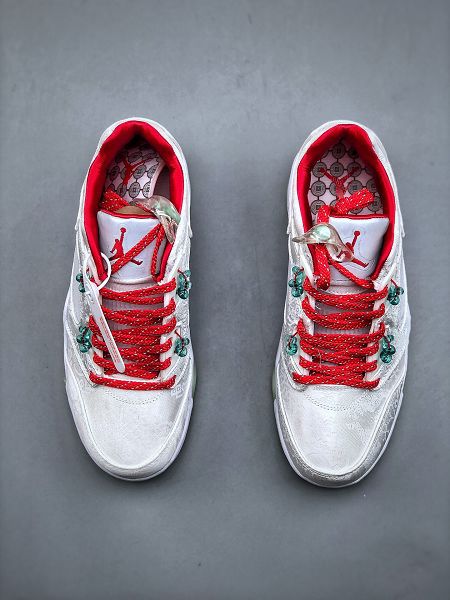 CLOT x Air Jordan Retro 5 2024全新男女款白絲綢低幫復古休閒文化籃球鞋