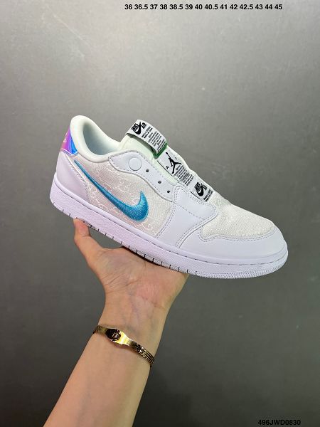 Air Jordan 1 Low Slip Shadow 2024新款男女生全新配色刺繡勾 解構風 喬丹籃球鞋