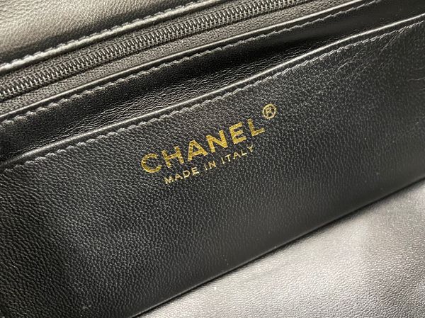 chanel包包 香奈兒2023新款手提包 DSAS2431羊皮淺金單肩斜挎包